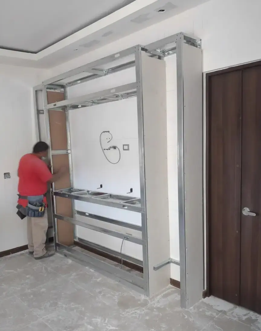 Proceso de construcción de centro de entretenimiento de obra en chirrak